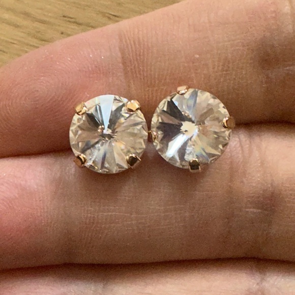 REBEKAH PRICE Crystal and Gold Earrings - 0.5 inches, Swarovski crystals - Picture 2 of 8